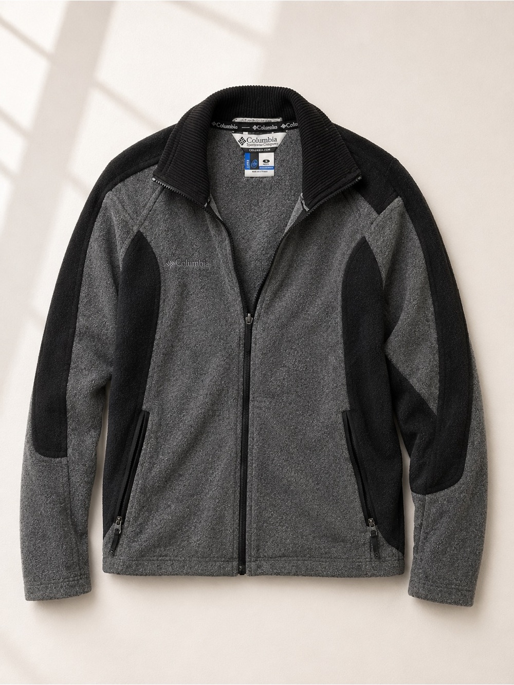 Columbia Men's Charcoal Gray & Black Full-Zip Performance Fleece Jacket